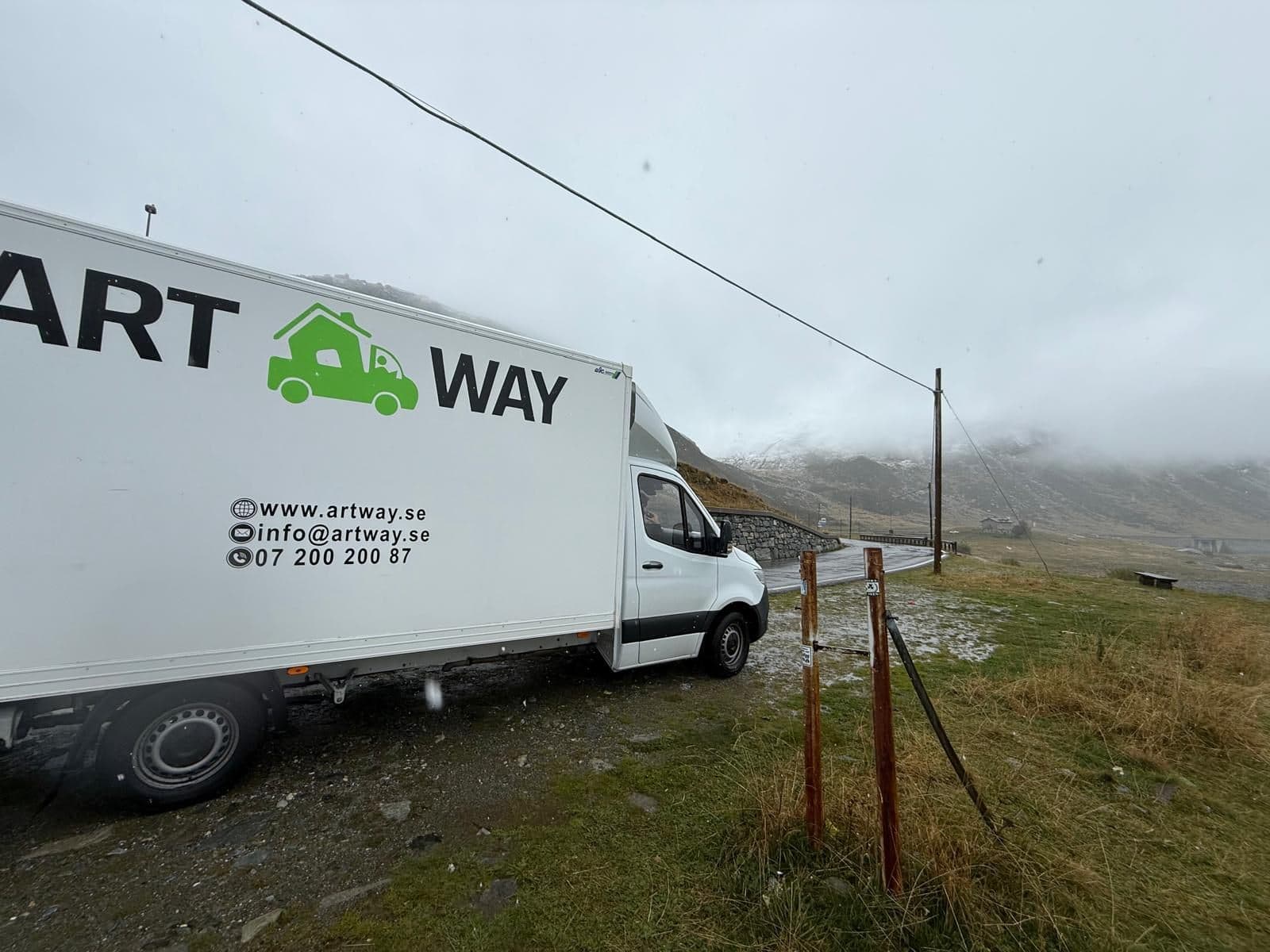 Artway's moving truck travelling through Europe
