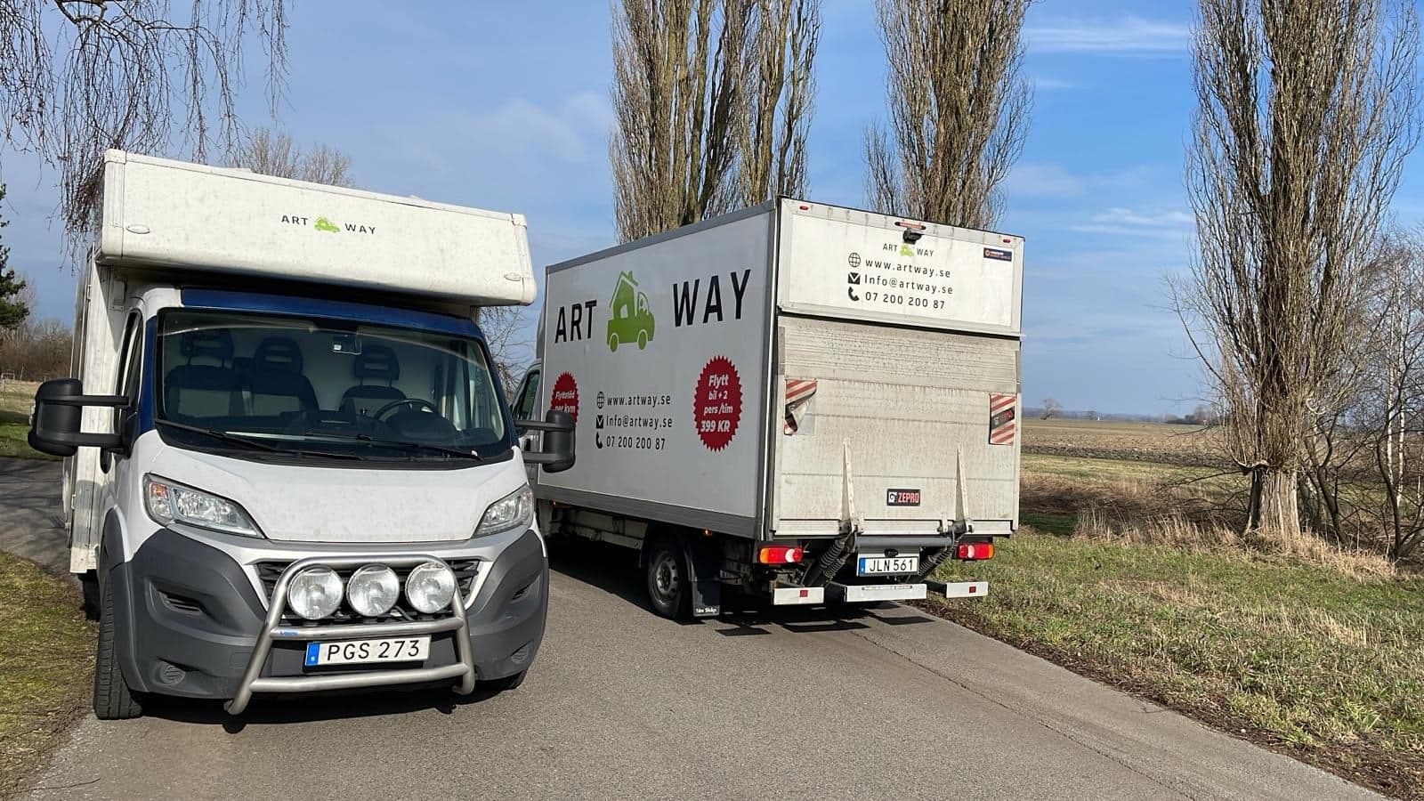 A branded Artway moving truck ready for an assignment